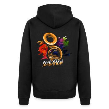 Sousaphon Musik Geschenk - Unisex Premium Bio Zip Hoodie - Schwarz - Hinten - Nico (187cm)