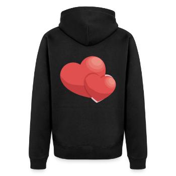 Coeur romantique - Veste à capuche bio Premium Unisexe - noir - Dos - Nico (187cm)