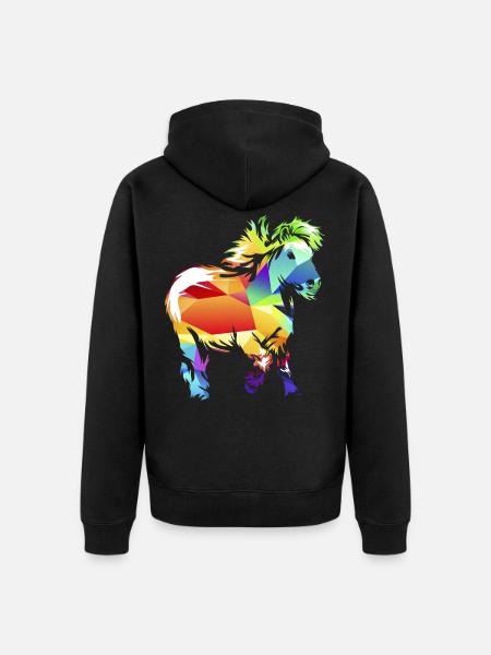 Shetland pony - Unisex Premium Organic Zip Hoodie - black