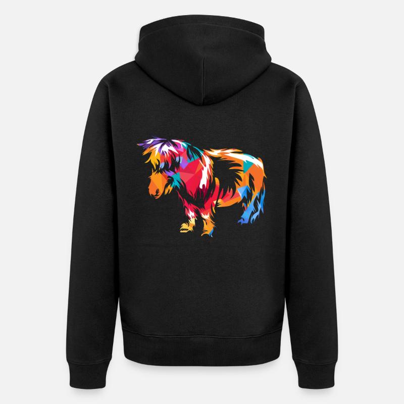 Shetlandpony - Unisex Premium Bio Zip Hoodie - Schwarz