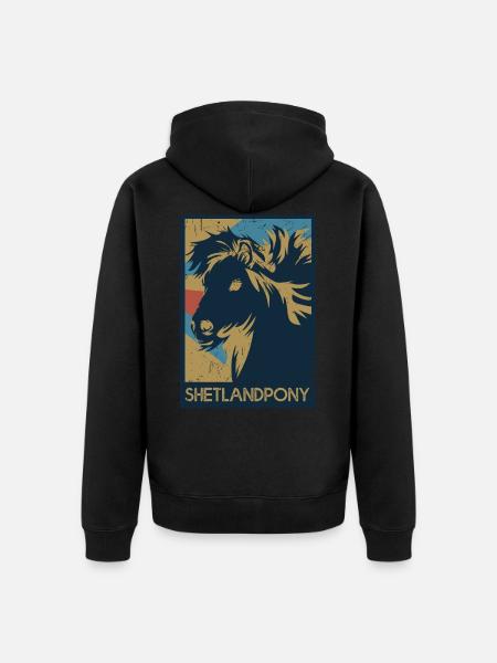 Shetland pony - Unisex Premium Organic Zip Hoodie - black