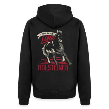 Cheval Holstein - Veste à capuche bio Premium Unisexe - noir - Dos - Nico (187cm)
