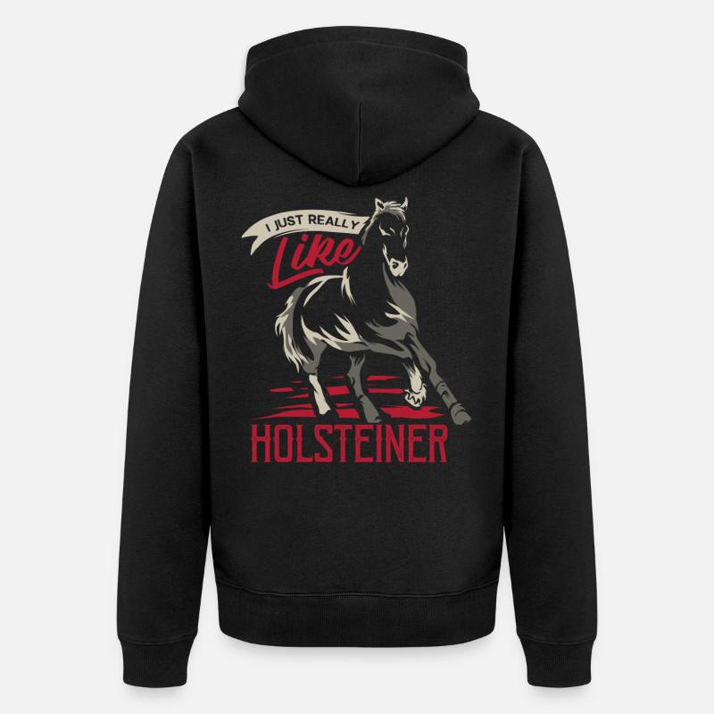 Cheval Holstein - Veste à capuche bio Premium Unisexe - noir
