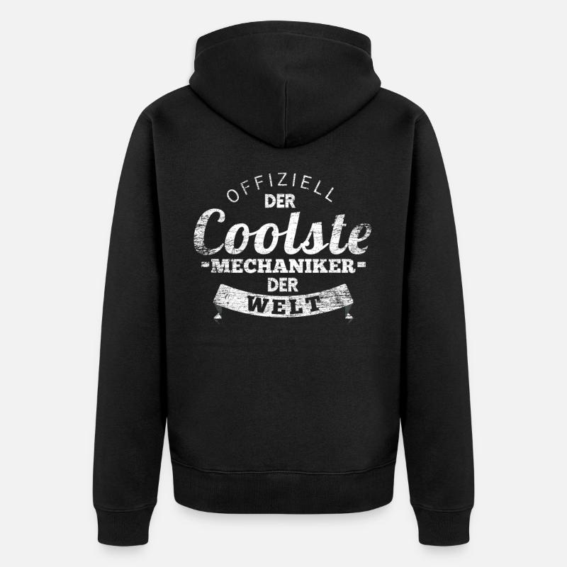Mechaniker Handwerker Geschenk - Unisex Premium Bio Zip Hoodie - Schwarz