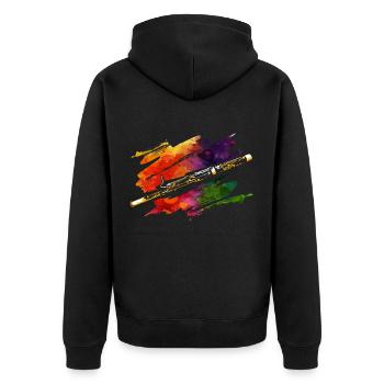 Fagott - Unisex Premium Bio Zip Hoodie - Schwarz - Hinten - Nico (187cm)
