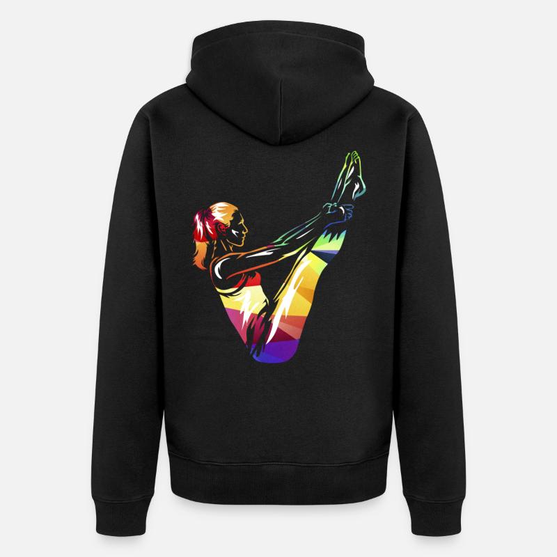 Exercice de Pilates - Veste à capuche bio Premium Unisexe - noir