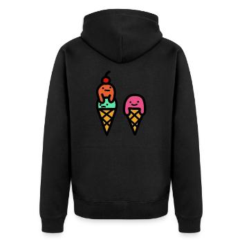 Ice Cream Summer Minimalist - Unisex Premium Organic Zip Hoodie - black - Back - Nico (187cm)