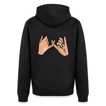 Pinkie oath best friends - Unisex Premium Organic Zip Hoodie - black - Back - Nico (187cm)
