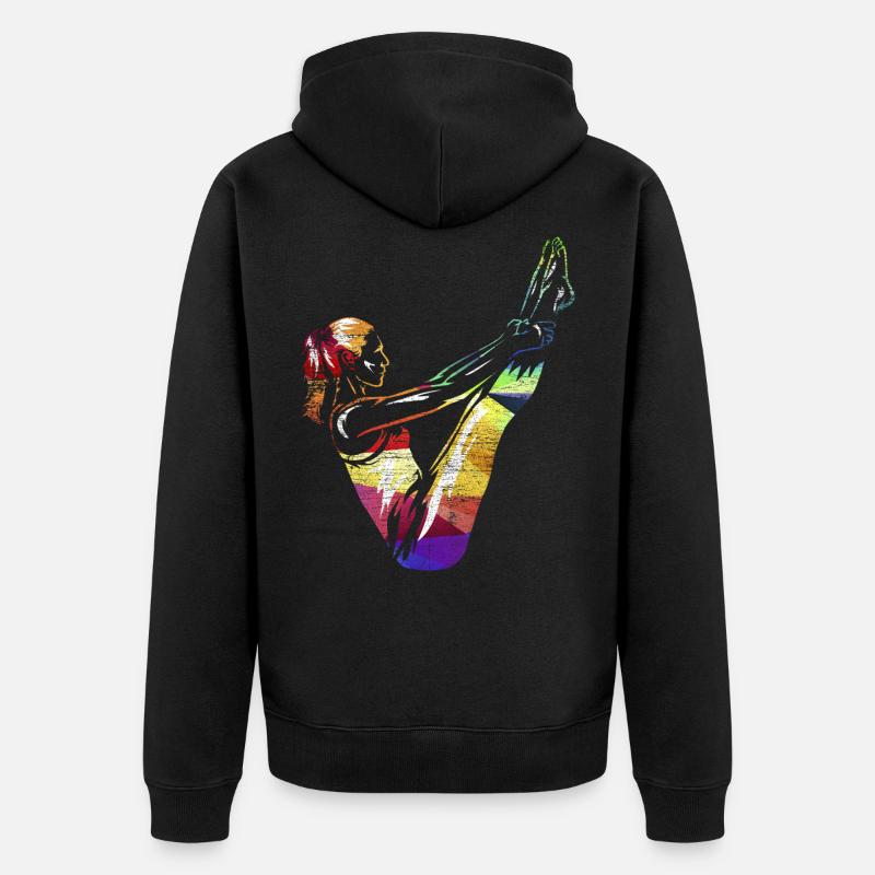 Pilates Geschenk - Unisex Premium Bio Zip Hoodie - Schwarz