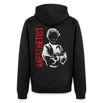 Cadeau de médecin anesthésiste - Veste à capuche bio Premium Unisexe - noir - Dos - Nico (187cm)