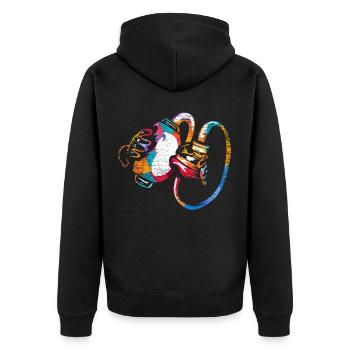 Cadeau de médecin anesthésiste - Veste à capuche bio Premium Unisexe - noir - Dos - Nico (187cm)