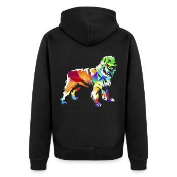 Hovawart - Unisex Premium Bio Zip Hoodie - Schwarz - Hinten - Nico (187cm)