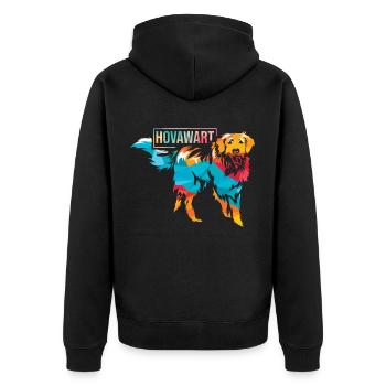 Chien Hovawart - Veste à capuche bio Premium Unisexe - noir - Dos - Nico (187cm)
