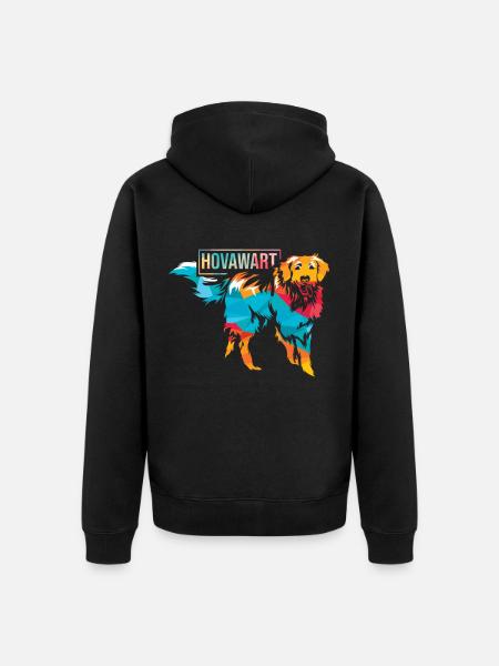 Hovawart dog - Unisex Premium Organic Zip Hoodie - black