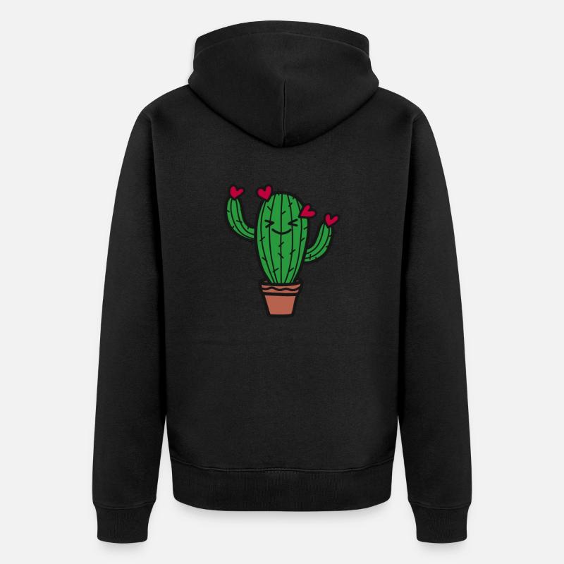Amour de cactus - Veste à capuche bio Premium Unisexe - noir