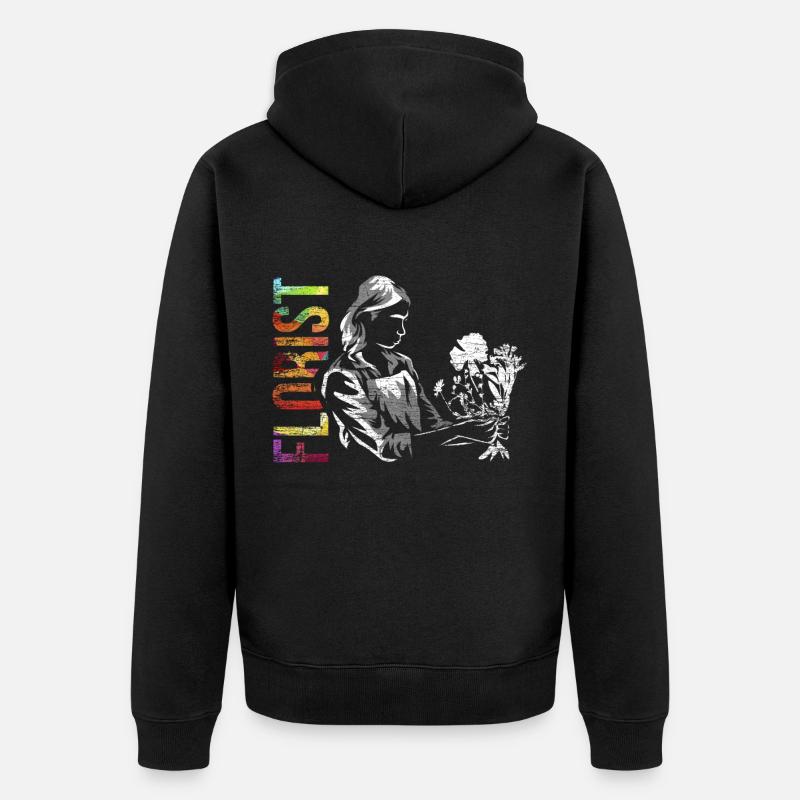 Floristen Geschenk - Unisex Premium Bio Zip Hoodie - Schwarz
