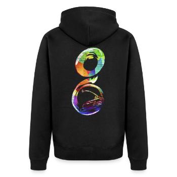 Sousaphon Geschenk - Unisex Premium Bio Zip Hoodie - Schwarz - Hinten - Nico (187cm)