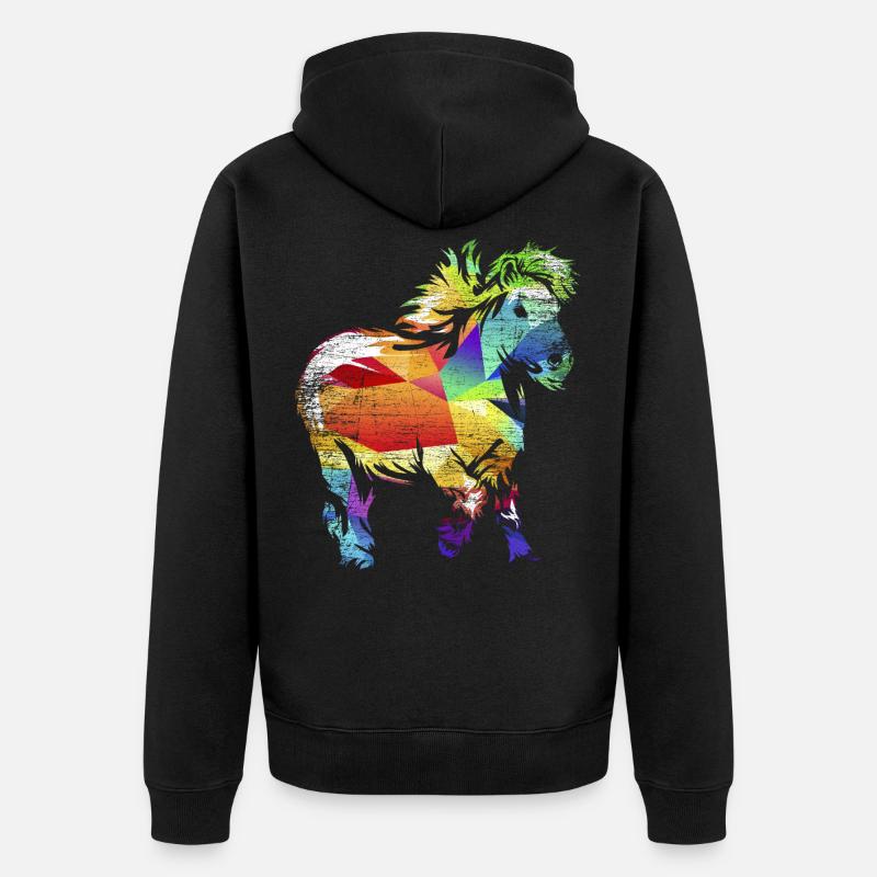 Cadeau de poney Shetland - Veste à capuche bio Premium Unisexe - noir