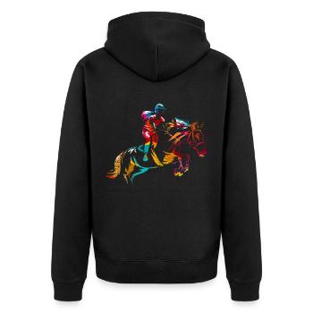 Cadeau de saut d'obstacles - Veste à capuche bio Premium Unisexe - noir - Dos - Nico (187cm)