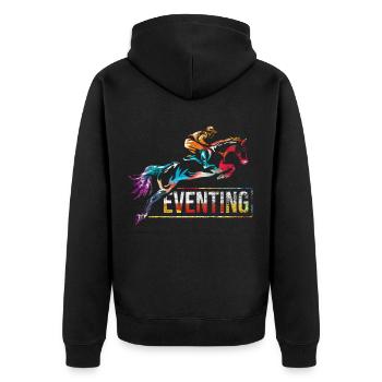 Eventing eventing - Unisex Premium Organic Zip Hoodie - black - Back - Nico (187cm)