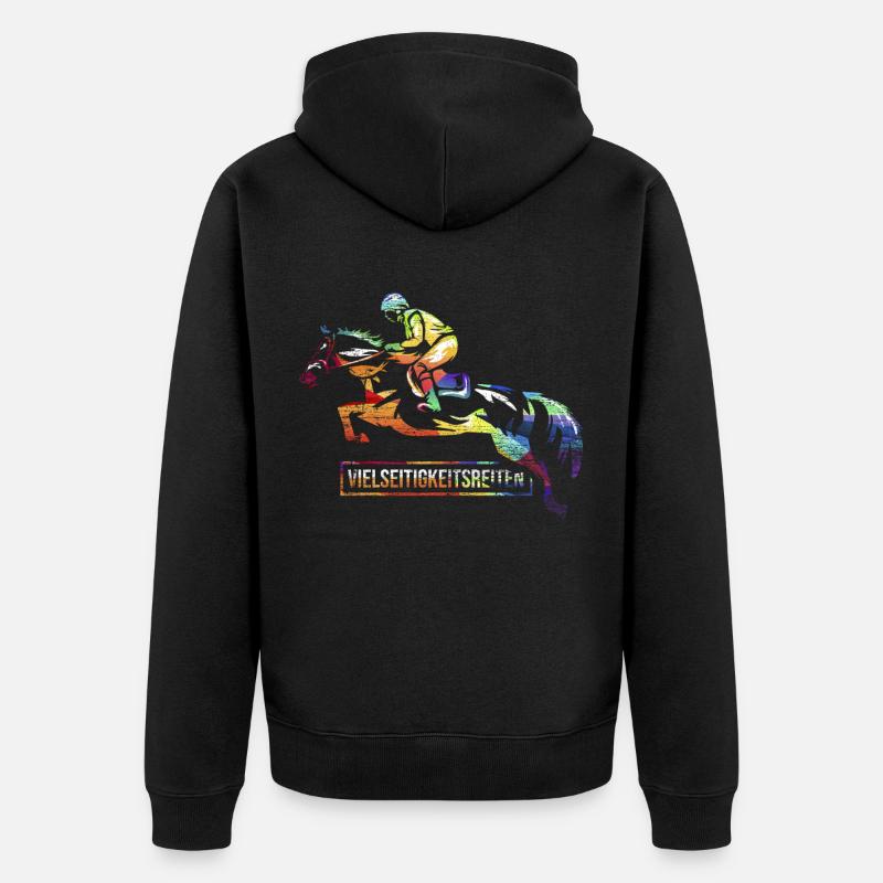 Cadeau cheval complet - Veste à capuche bio Premium Unisexe - noir