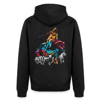 Chasse aux dragons - Veste à capuche bio Premium Unisexe - noir - Dos - Nico (187cm)