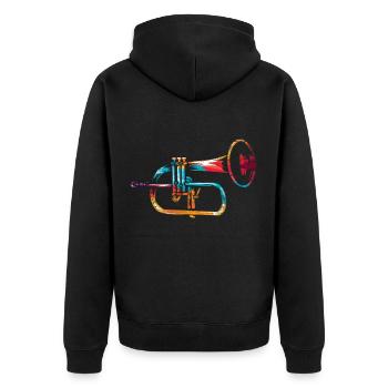 Flugelhorn gift - Unisex Premium Organic Zip Hoodie - black - Back - Nico (187cm)