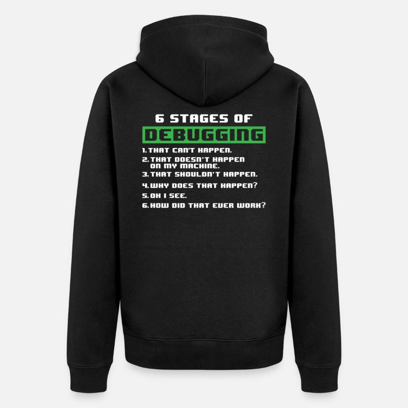 Debugging programmer - Unisex Premium Organic Zip Hoodie - black
