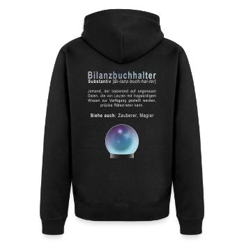 Bilanzbuchhalter - Unisex Premium Bio Zip Hoodie - Schwarz - Hinten - Nico (187cm)