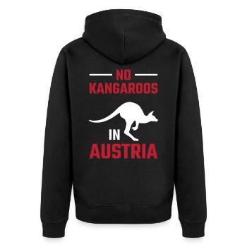 No kangaroos in Austria - Unisex Premium Organic Zip Hoodie - black - Back - Nico (187cm)