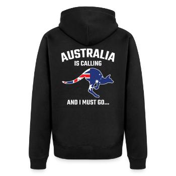 Australie kangourou cadeau - Veste à capuche bio Premium Unisexe - noir - Dos - Nico (187cm)