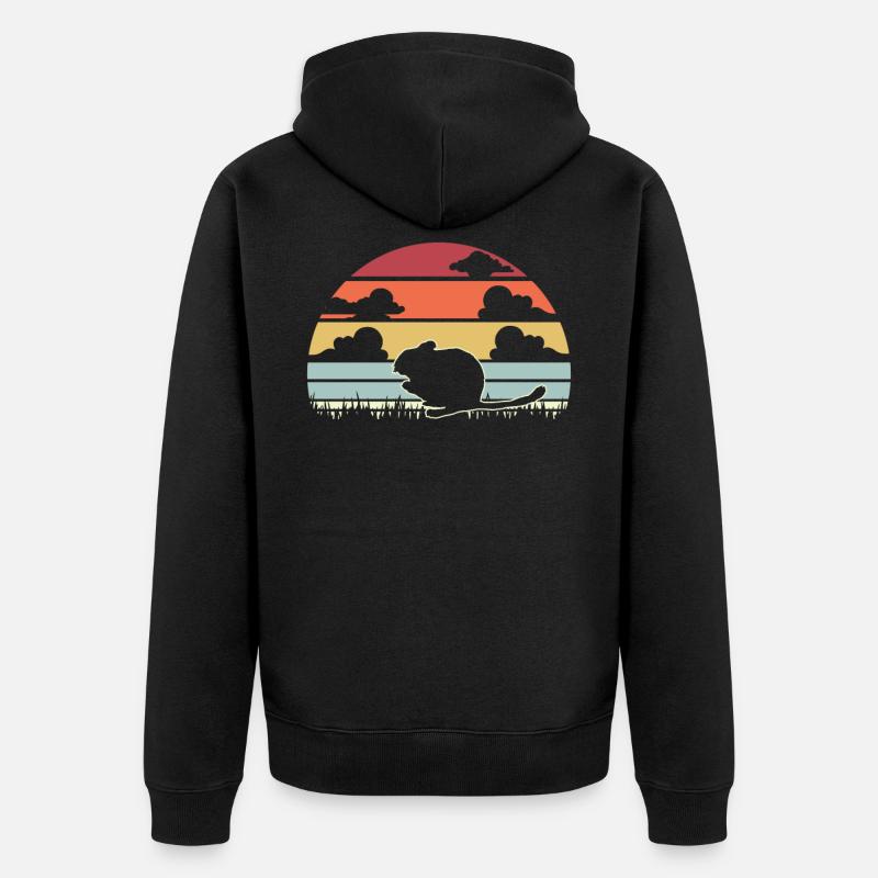 Rongeur rétro Degu - Veste à capuche bio Premium Unisexe - noir