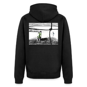Championnat de football - Pénalité de dernière chance! - Veste à capuche bio Premium Unisexe - noir - Dos - Nico (187cm)