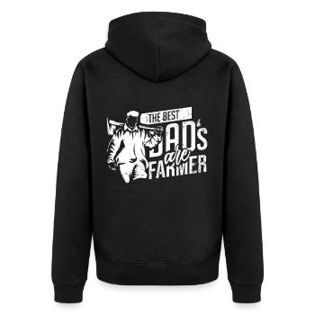 Landwirtschaft - Unisex Premium Bio Zip Hoodie - Schwarz - Hinten - Nico (187cm)