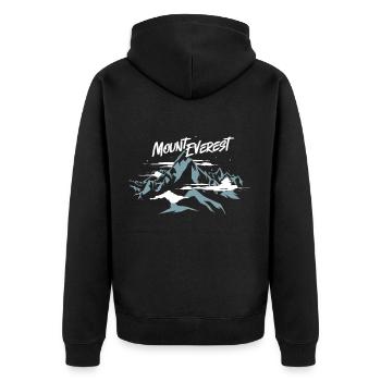 Mount Everest - Unisex Premium Organic Zip Hoodie - black - Back - Nico (187cm)