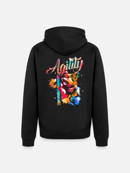 Dog agility - Unisex Premium Organic Zip Hoodie - black