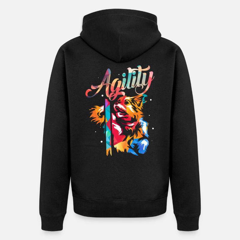 Agilité du chien - Veste à capuche bio Premium Unisexe - noir