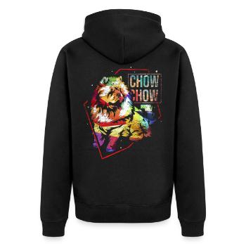 Chow Chow gift - Unisex Premium Organic Zip Hoodie - black - Back - Nico (187cm)
