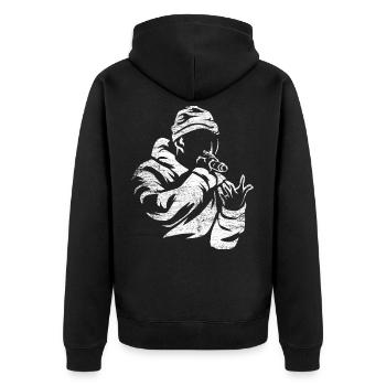 Rap Hip Hop Gift - Unisex Premium Organic Zip Hoodie - black - Back - Nico (187cm)