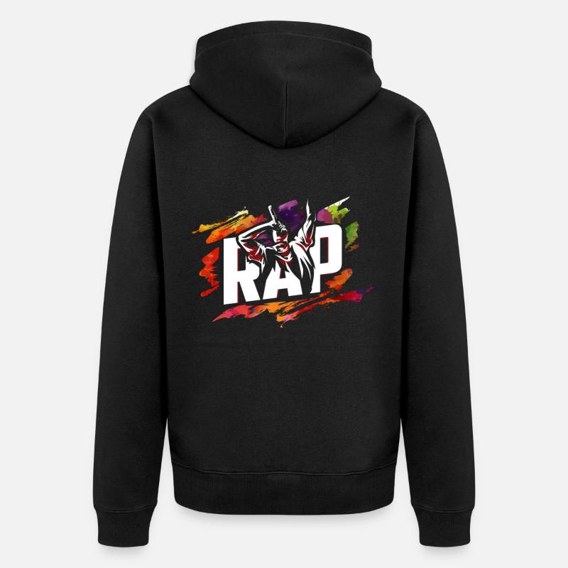 Rap - Unisex Premium Bio Zip Hoodie - Schwarz