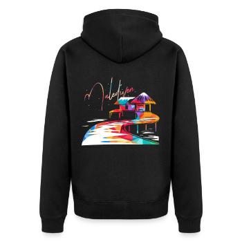 Maldives - Veste à capuche bio Premium Unisexe - noir - Dos - Nico (187cm)