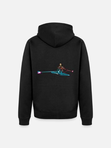 rowing - Unisex Premium Organic Zip Hoodie - black