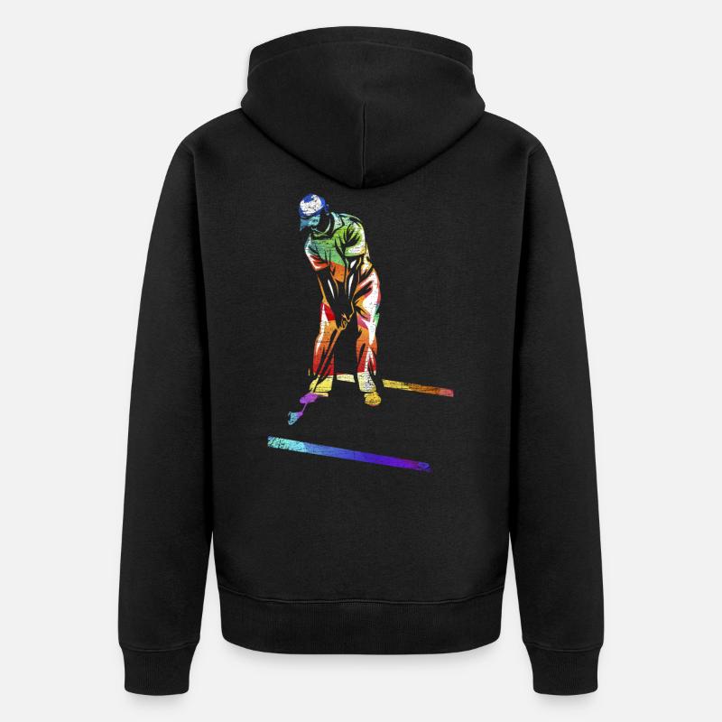 Minigolf Geschenk - Unisex Premium Bio Zip Hoodie - Schwarz