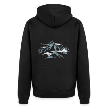 Chomolungma Mount Everest - Unisex Premium Bio Zip Hoodie - Schwarz - Hinten - Nico (187cm)