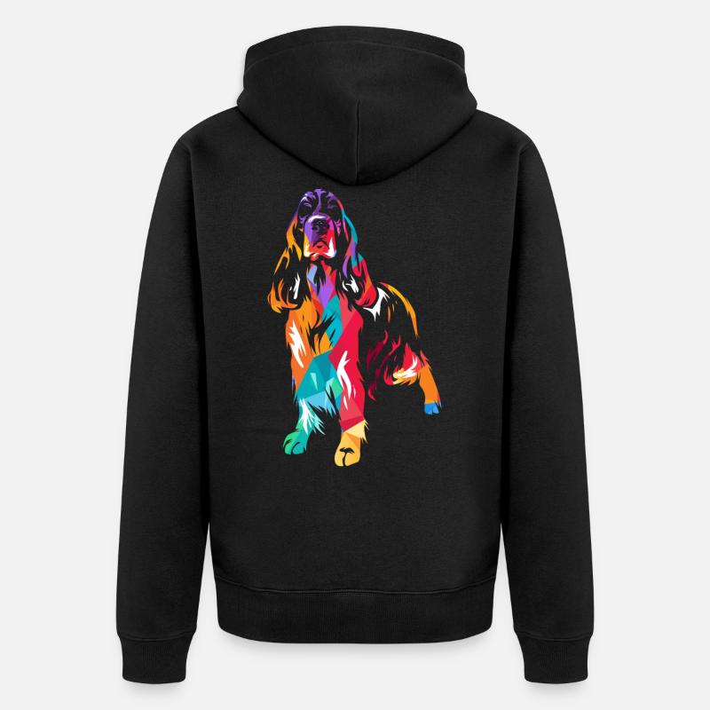 Anglais Springer Spaniel - Veste à capuche bio Premium Unisexe - noir