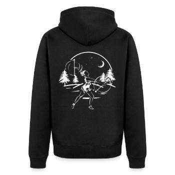 Baton Twirling sport gift - Unisex Premium Organic Zip Hoodie - black - Back - Nico (187cm)