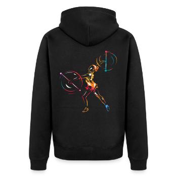 Baton Twirling Sport - Unisex Premium Organic Zip Hoodie - black - Back - Nico (187cm)