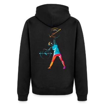 Baton Twirling - Unisex Premium Bio Zip Hoodie - Schwarz - Hinten - Nico (187cm)