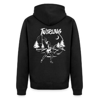 Baton Twirling - Unisex Premium Bio Zip Hoodie - Schwarz - Hinten - Nico (187cm)