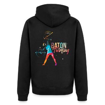 Baton Twirling Gift - Unisex Premium Organic Zip Hoodie - black - Back - Nico (187cm)
